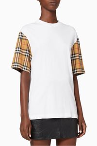 Vintage Check Detail Cotton T-Shirt