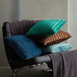 Dutch Velvet Striped Pleated Pillows, Pillows, Cushions, Living Room Furniture, Minimalist Style Pillowcases, Sofas, Light Luxury Pillowcases miniinthebox