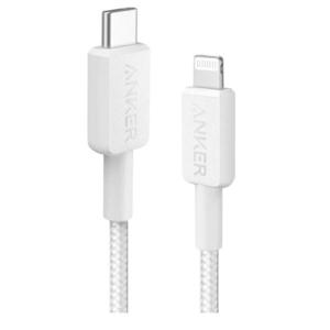 Anker 322 USB-C to Lightning Braided Cable (0.9m/3ft) - White | Fast Charging| Data Transfer| Durable Braided Construction for Apple Devices