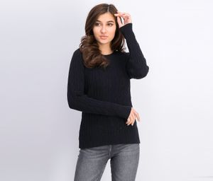 Womens Cable-Knit Button-Trim Sweater  Deep Black