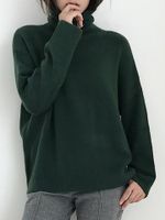 Solid Color Turtleneck Women Sweaters