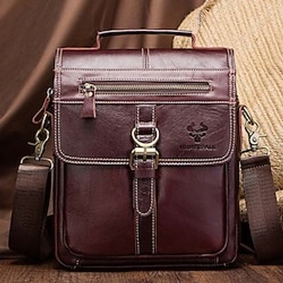 Men's Crossbody Bag Shoulder Bag Messenger Bag Nappa Leather Cowhide Daily Zipper Solid Color Light Brown Brown Lightinthebox Men's Crossbody Bag Shoulder Bag Messenger Bag Nappa Leather Cowhide Daily Zipper Solid Color Light Brown Brown Lightinthebox