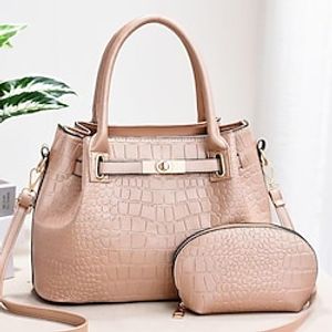 Women's Work Bag Bag Set PU Leather Daily Office  Career claret Green Pink Bronze Lightinthebox