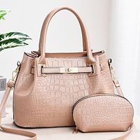 Women's Work Bag Bag Set PU Leather Daily Office  Career claret Green Pink Bronze Lightinthebox - thumbnail