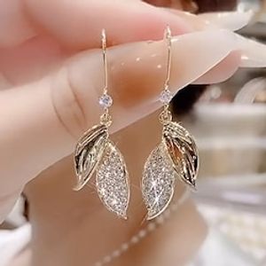 Women' Drop Earring Fine Jewelry Claic Leaf tylih imple Earring Jewelry Gold For Fall Wedding Party 1 Pair Lightinthebox