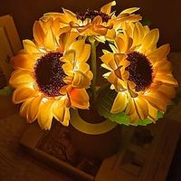 Artificial Sunflower Night Light Handmade Great Craftsmanship Night Light For Bedroom Living Room Hotel Balcony Lightinthebox