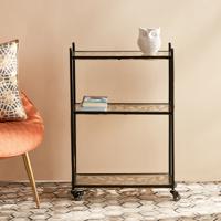 Calligraphy Cutout Console Table with Glass Top - 54x29x81 cms