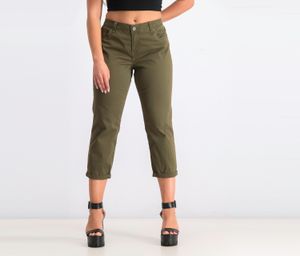 Womens Crop Skinny Boyfriend Pants  Olive