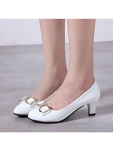 Round toe shallow mouth bow shoes