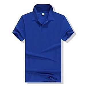 Men's Polo Shirt Golf Shirt Street Casual Polo Collar Classic Short Sleeve Fashion Casual Solid Color Button Front Button-Down Spring  Summer Regular Fit Blue Polo Shirt miniinthebox