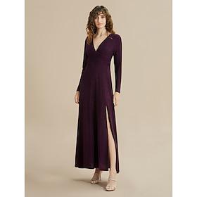 Fashion Wedding Guest V Neck Split Maxi Dress