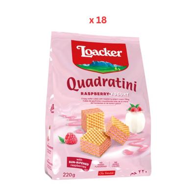 Loacker Quadratini Raspberry Yoghurt Wafers 18X220G
