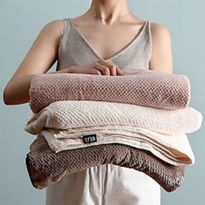 (Two Outfits) Furnishing Baby Children Bath Towels Adult Fiber Coral Velvet 70140cm Instantaneous Pineapple Grid Wrap miniinthebox