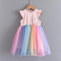 Kids Girls' Dress Color Block Sleeveless Party Outdoor Casual Fashion Daily Casual Cotton Summer Spring 2-12 Years Sleeveless Lightinthebox