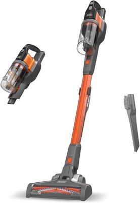 Black+Decker 18V, 2.0 Ah, 4-in-1 Li-Ion Cordless Powerseries EXTREME Upright Stick Vacuum Cleaner , Orange - BHFEV182C-GB
