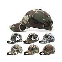 Men's Baseball Cap Yellow Light Green Cotton Streetwear Stylish Casual Daily Outdoor clothing Holiday Camo / Camouflage Adjustable Sunscreen miniinthebox - thumbnail