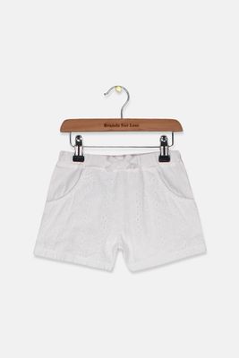 Toddler Girls Eyelet Pull-On Short White Toddler Girls Eyelet Pull-On Short White