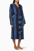 Striped Hooded Bathrobe in Organic Cotton