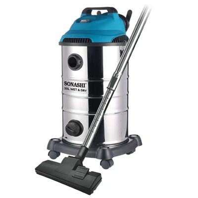Sonashi 1600W 30L Wet & Dry Vacuum Cleaner Silver - Blue
