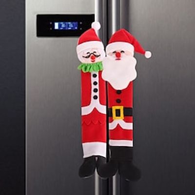 Christmas Kitchen Appliances Cover Nativity Ornaments Kitchen Appliance Covers Xmas Holiday Home Decoraciones Para Salas De Casa Nativity Decorations Kitchen Hand Oven Handle Lightinthebox