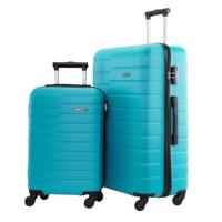 PARA JOHN Lightweight 2-Pieces ABS Hard side Travel Luggage Trolley Bag Set with Lock for men / women / unisex Hard shell strong BLUE