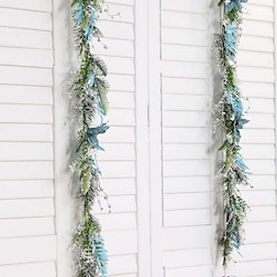 Winter Garland Imulating Large Flowers Pine Needles Olive Branches And Vines Suitable For Wedding Parties Restaurants Landscaping And Office Handmade Diy Lightinthebox