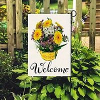 Spring Patoral Garden Flag 12x18Inch Outdoor Decorations Welcome Garden Patio Flag Small Pot Flowers Yard Flag Double Sided Holiday Outdoor Flags 1pc Lightinthebox - thumbnail