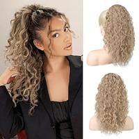 Ponytail Extension Curly Wavy Drawstring Ponytail Hair Extensions Extra Fluffy Fake Pony Tail Extension Synthetic Hairpiece for Women Daily Use Lightinthebox