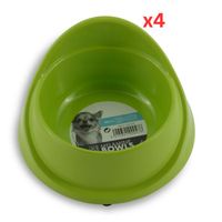 M-pets Melamine Single Fashion Bowl Green 300ml (Pack of 4)