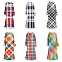 Lazy Blanket for Adults and Children 3D Digital Printing Cotton Plush Thickened Blanket with Sleeves Lightinthebox - thumbnail