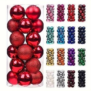 24pcsset Christmas Ball Ornaments Christmas Tree - Shatterproof Christmas Tree Decoration Hanging Balls For Holiday Wedding Party Decoration, Christmas Decor, Christmas Tree Ornament Decor. Lightinthebox