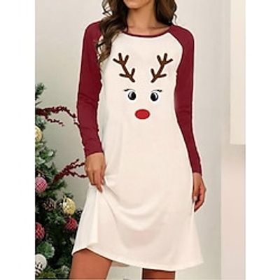 Women's Casual Dress Print Dress Floral Patchwork Print Crew Neck Mini Dress Active Fashion Outdoor Christmas Long Sleeve Loose Fit Wine Red Blue Fall Winter S M L XL XXL Lightinthebox Women's Casual Dress Print Dress Floral Patchwork Print Crew Neck Mini Dress Active Fashion Outdoor Christmas Long Sleeve Loose Fit Wine Red Blue Fall Winter S M L XL XXL Lightinthebox