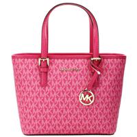 Michael Kors Jet Set PVC Leather XS Carryall Top Zip Tote Bag Purse (81658)