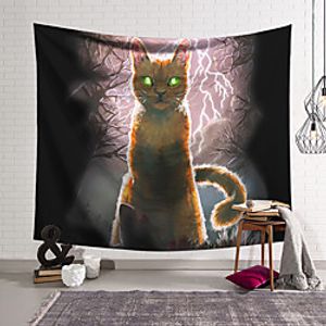 Wall Tapestry Art Decor Blanket Curtain Hanging Home Bedroom Living Room Decoration Polyester Dead Tree Thunder Canyon Cat miniinthebox