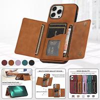 Phone Case For iPhone 15 Pro Max iPhone 14 13 12 11 Pro Max Plus Mini SE Wallet Case with Stand Holder Magnetic Full Body Protective Retro TPU PU Leather Lightinthebox