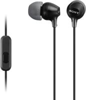 Sony In-Ear Headphones, Black (MDR EX15AP)