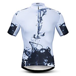 21Grams Men's Short Sleeve Cycling Jersey Summer Spandex Polyester White Bike Jersey Top Mountain Bike MTB Road Bike Cycling Quick Dry Moisture Wicking Breathable Sports Clothing Apparel  Athleisure Lightinthebox