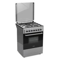 KROME 60x60cm Free Standing Cooker | Gas Oven | Full Gas Ignition with 4 Burners | Double Knob Control | Stainless Steel Cooking Range | Double Burners in Oven | Full Safety | MADE IN TURKEY | INOX | KR-CR606O