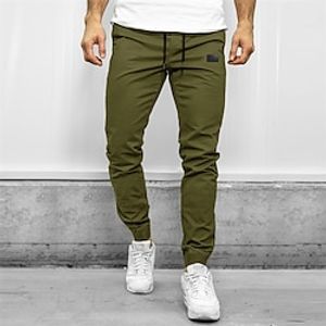 Men's Sweatpants Joggers Trousers Drawstring Elastic Waist Elastic Cuff Plain Comfort Breathable Casual Daily Holiday Sports Fashion ArmyGreen Black miniinthebox