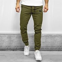 Men's Sweatpants Joggers Trousers Drawstring Elastic Waist Elastic Cuff Plain Comfort Breathable Casual Daily Holiday Sports Fashion ArmyGreen Black miniinthebox