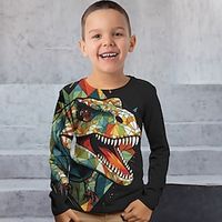 Boys 3D Dinosaur Tee Shirt Long Sleeve 3D Print Spring Fall Sports Fashion Streetwear Polyester Kids 3-12 Years Crew Neck Outdoor Casual Daily Regular Fit Lightinthebox - thumbnail