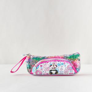Embellished Pencil Case with Zip Closure - 23x8x6 cms