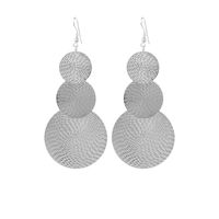 Silver Exaggerated Discs Metal Earrings - thumbnail