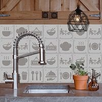 Kitchen Oil-proof And Waterproof Tile Stickers Crystal Film Geneva Restaurant Pattern Tile Renovation Thickened Wall Stickers miniinthebox - thumbnail