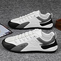 Men's Oxfords Moccasin Casual Outdoor Daily PU Breathable Black White Gray Summer Spring Lightinthebox - thumbnail