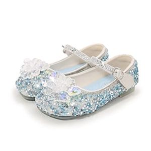 Girls' Flats Daily Flower Girl Shoes Princess Shoes School Shoes Rubber Glitter Portable Shock Absorption Breathability Princess Shoes Big Kids(7years ) Little Kids(4-7ys) Daily Walking Shoes Lightinthebox