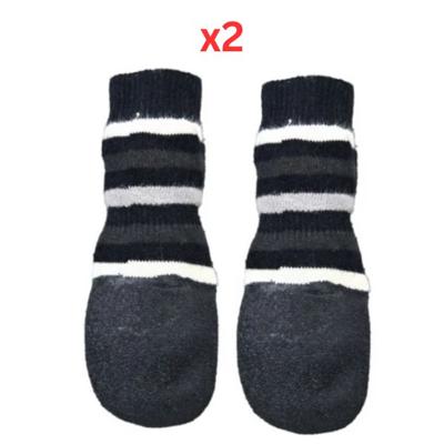 Trixie Sock with Rubber Coating for Dogs Grey - M-L (Pack of 2)