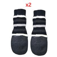 Trixie Sock with Rubber Coating for Dogs Grey - M-L (Pack of 2)