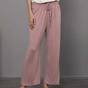Women's Chino Outdoor Casual Home Pants Pants Plain Full Length Drawstring Black Blushing Pink Light gray Gray miniinthebox