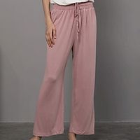 Women's Chino Outdoor Casual Home Pants Pants Plain Full Length Drawstring Black Blushing Pink Light gray Gray miniinthebox - thumbnail